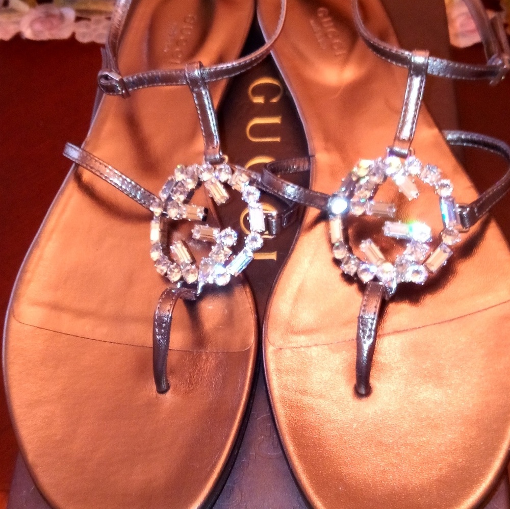 Gucci crystal sandals